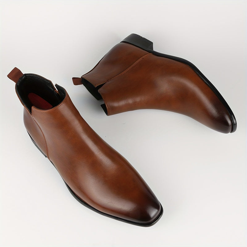 Botas Chelsea masculinas com zíper fashion