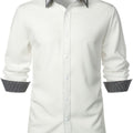 Camisa Masculina Casual de Manga Longa com Blocos de Cor e Estampa Xadrez